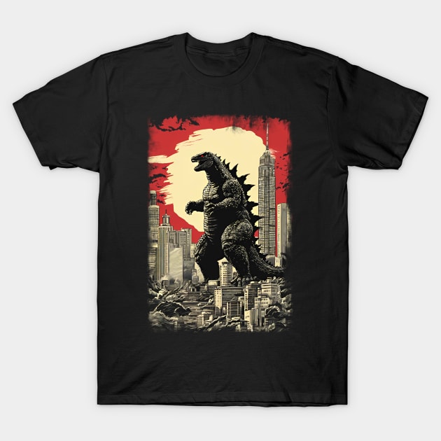 Giant Monster in the City T-Shirt by KawaiiDread